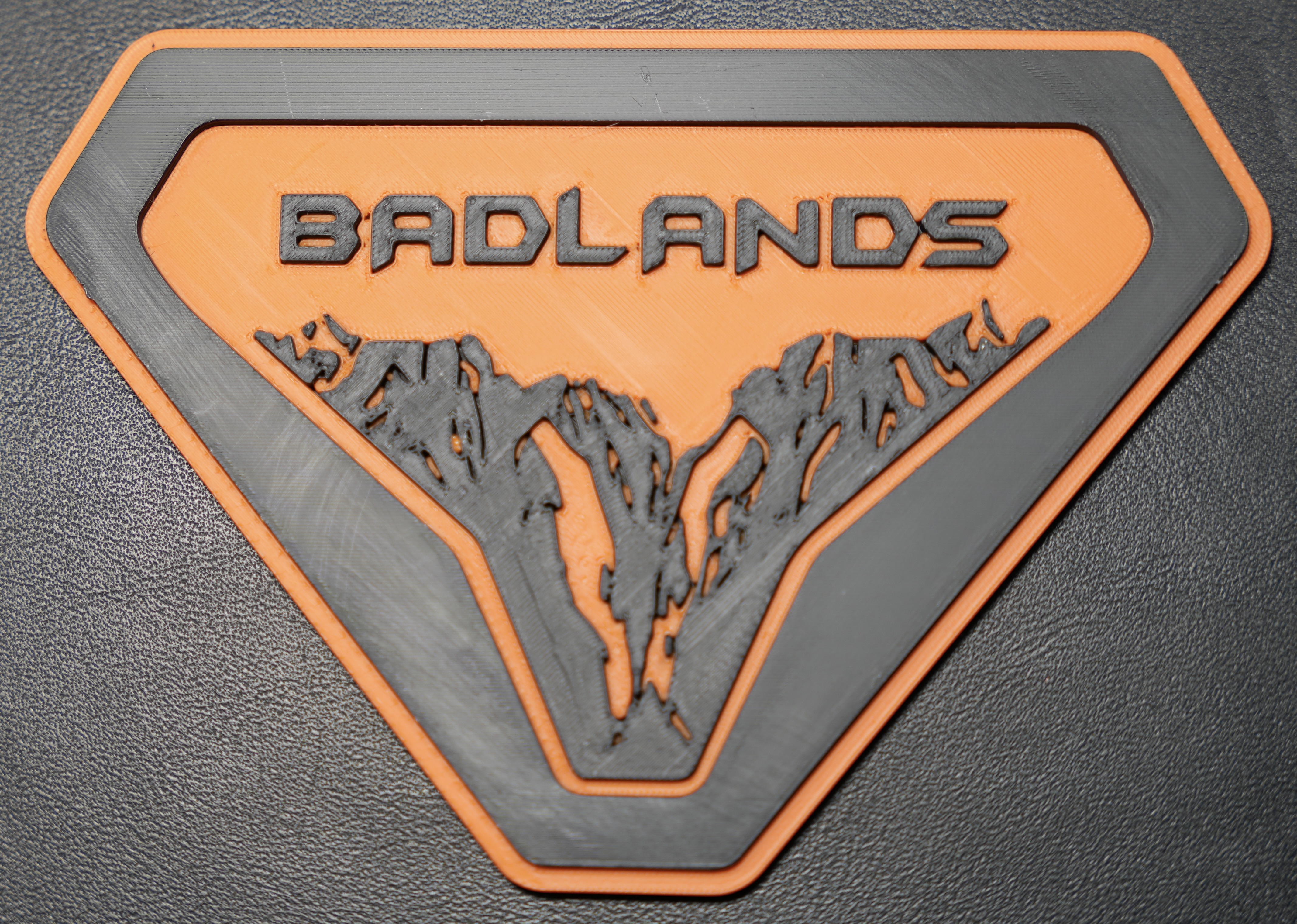 Custom 3D printed badge detail photo